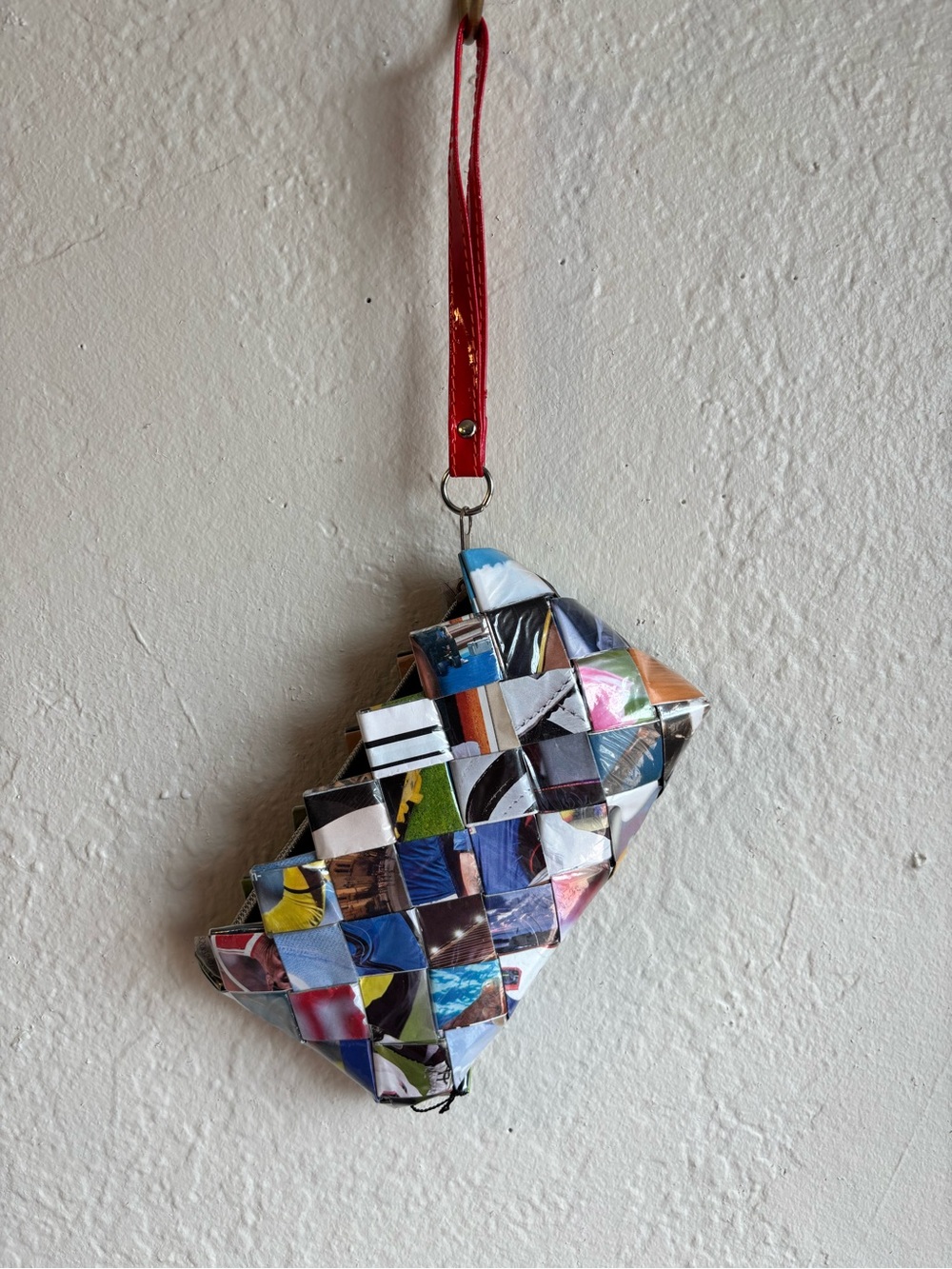 Nahui Ollin Handwoven Colorblock Wristlet Pouch - Multicolor